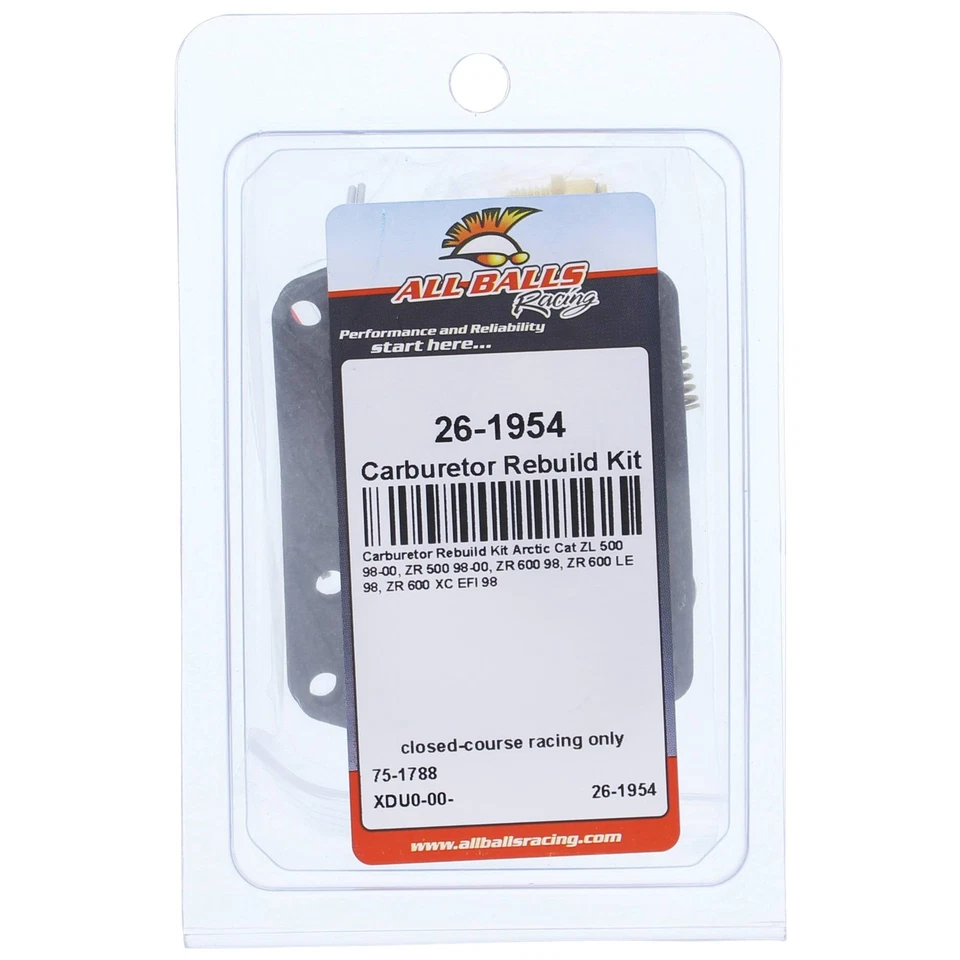 New All Balls Carburetor Rebuild Kit for Arctic Cat ZL 500 98-00 ZR 600 LE 98 Foto 4 de 4