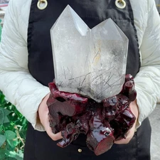 ALL 4.9LB Natural Black Tourmaline Quartz Crystal Double Point Healing C2002