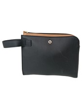 Bulgari Borsa Cosmetici Donna Nera in Pelle Elegante 24cm