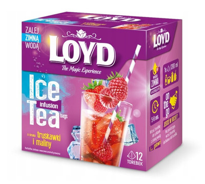 Loyd Eistee Erdbeere Himbeere 12 Teebeutel - Kalter Tee 30g - Cold Brew Ice Tea