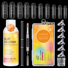 GELLAKTIK 100Pcs Nail Forms Kit, 10 Sizes Reusable Dual nail 0-9, Grey