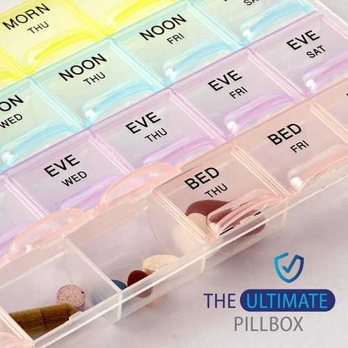- Pill Organizer 4 Times a Day (2 Pack), Weekly Medicine Box with Morning, No... - Picture 7 of 9