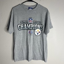 Vintage Pittsburgh Steelers T Shirt Mens Medium M Super Bowl NFL Gray Graphic
