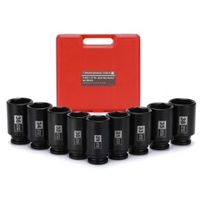 9PCS 1/2 Inch Drive Deep Impact Socket Set, 29-38MM, Spindle Axle Nut Sockets...