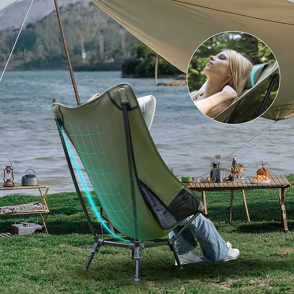 Silla de Camping Plegable con Portavasos Adulto Exterior Camping Silla Plegable Foto 3 de 4