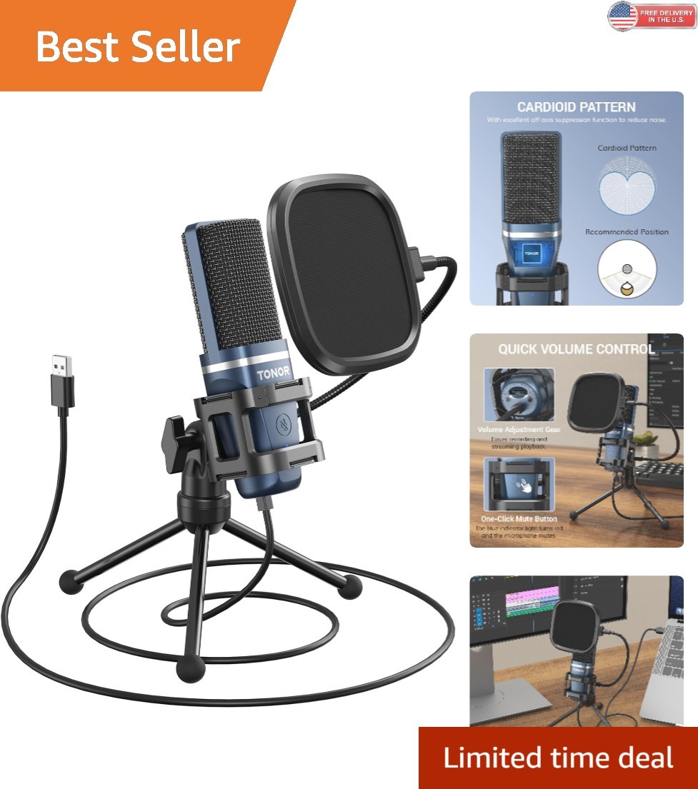 TC-777 High-Quality USB Microphone: Ideal for Podcasts & Online Conferencing