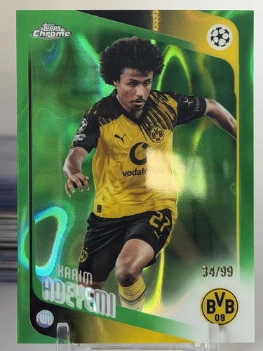 2025-26 Topps Chrome UEFA Club Competitions Karim Adeyemi /99 GREEN LAVA UCC