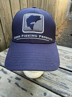 SIMMS FISHING PRODUCTS Trucker Hat Cap Snapback Mesh Patch Embroidered EUC