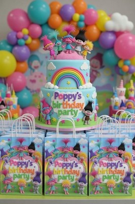 Süße Party Geschenktüten Trolle - Geburtstag Party Gastgeschenke 