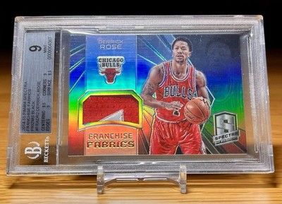 2014-15 Panini Spectra Prizm Black 1/1 Derrick Rose Franchise Fabrics Patch 