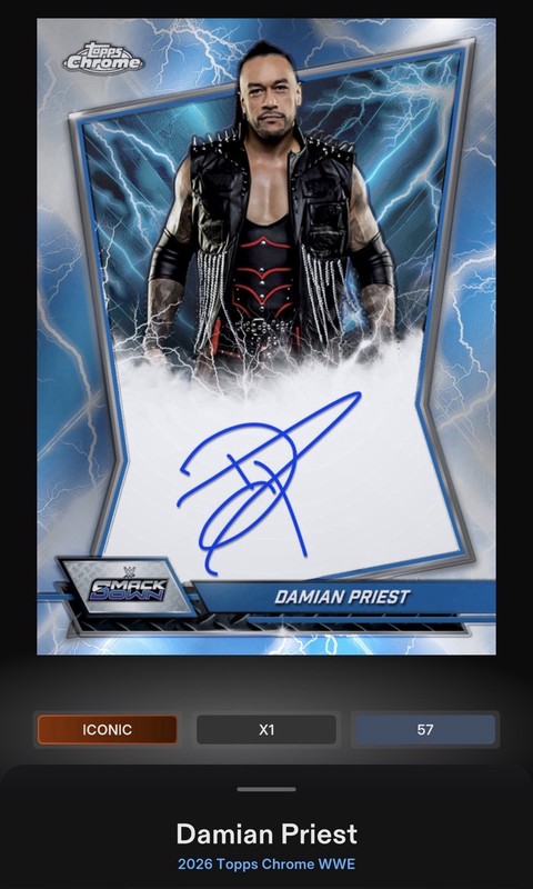 Damian Priest Blue 150cc Brand Signature Iconic - 2026 Slam WWE Chrome Digital