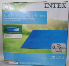 INTEX Square 15.5 Pool Ground Cloth for 8-15 Round Above Ground Pools Blue