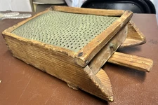 19th Century Primative Wooden Grater Box with Drawer  14 x 8.