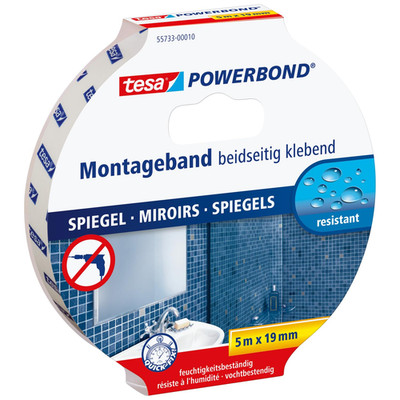 Tesa Powerbond MIRROR - Doppelseitiges Montageband Zur Fixierung Von Spiegeln -