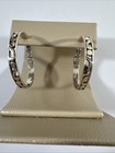Swirl Dot Statement Modern 1 1/4” Brighton Contempo Hoop Earrings Medium Silver