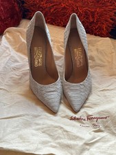 Salvatore Ferragamo Genuine Grey Snakeskin Shoes US 7.5 - EU 38.5 - UK 5.5