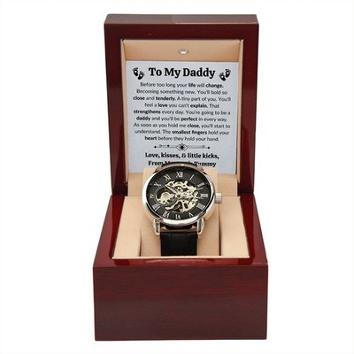 Daddy To Be Keepsake Gift from Baby Bump, Soon To Be Dad Openwork Watch