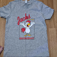 Bella Canvas Youth M 10-12 Gray Jack's Restaurant Chicken Graphic Tagless Tee