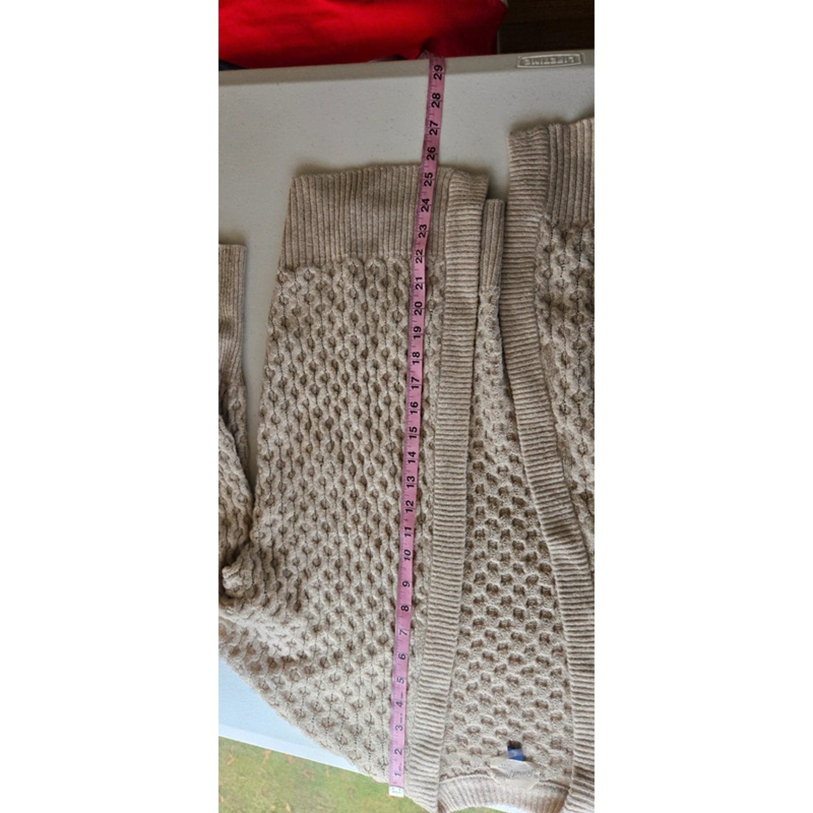 Universal thread beige open cardigan sweater medi… - image 4