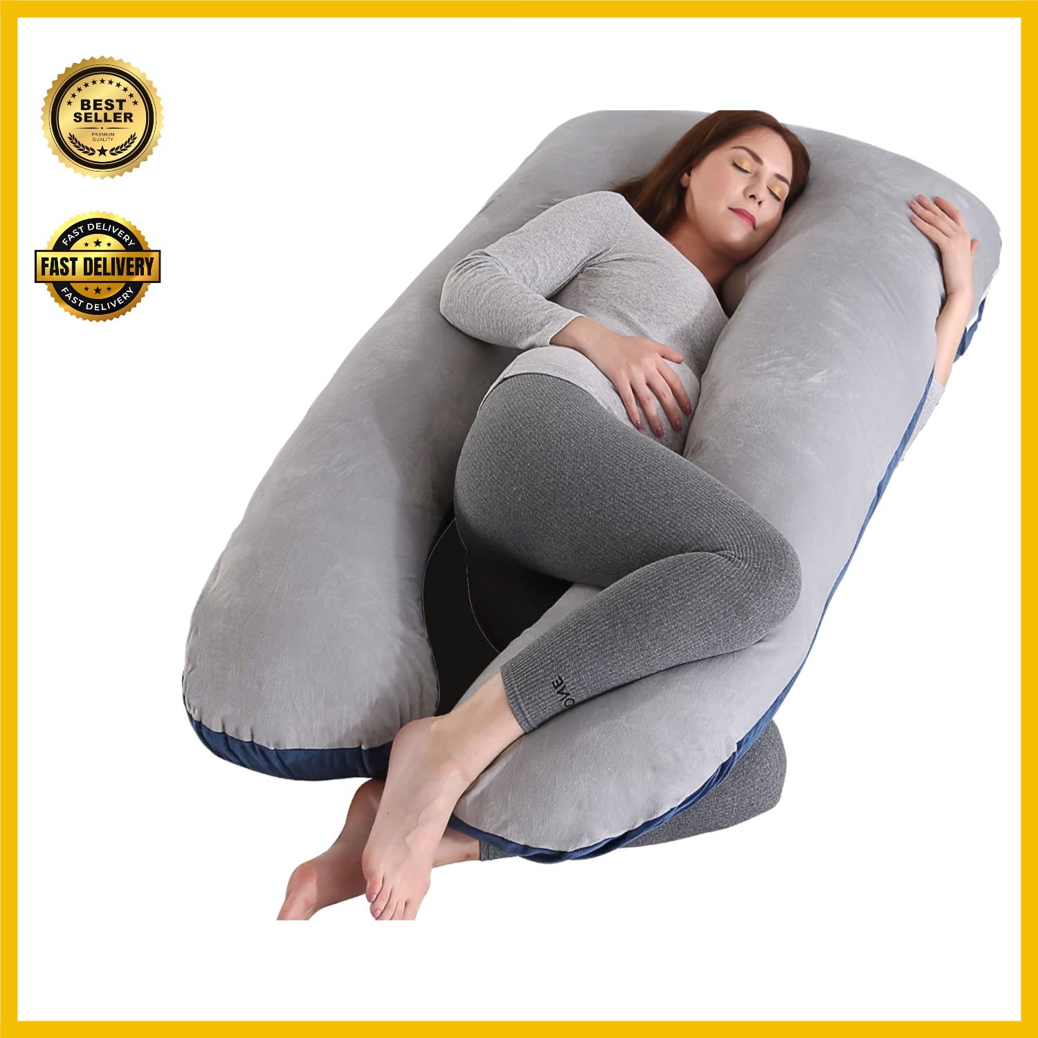 55-Inch Multi-Functional Maternity Pillow for Sleep & Nursing Support-image