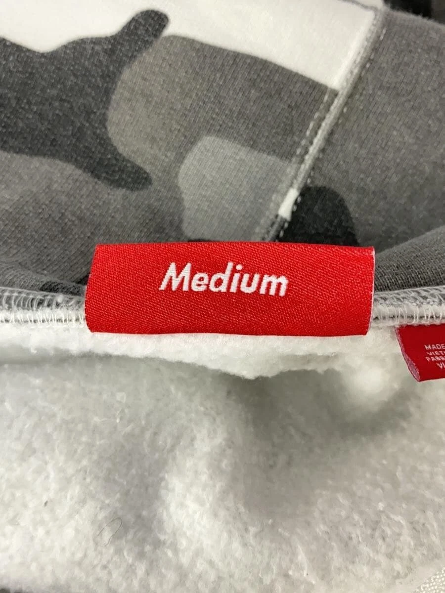 Supreme Felpa con Cappuccio Zip M Cotone Grigio Mimetico Usata