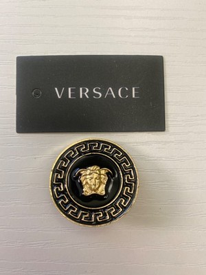 Versace Medusa Bleack And Gold Tone Pin Brooch