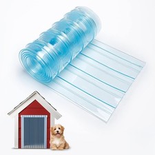 9.8 in x 4.9 ft Dog Door Replacement Flaps - Safe x ft, Light Blue