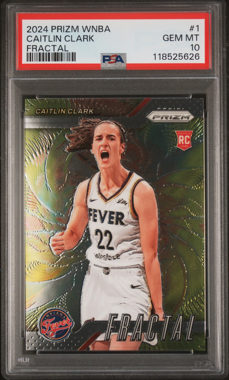 2024 PANINI PRIZM WNBA FRACTAL #1 CAITLIN CLARK ROOKIE RC PSA 10