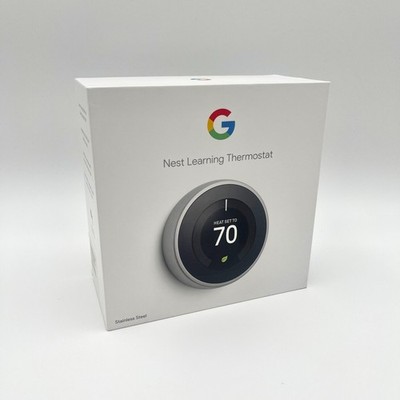 Google Nest 3rd Gen Smart Learning Thermostat - Stainless Steel (T3007ES)
