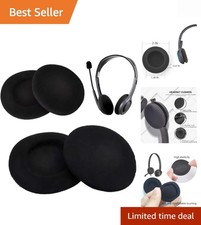 4 Black Memory Foam Ear Cushions - Perfect Replacement for Headphone Comfort