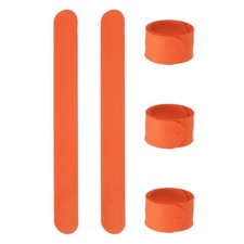 5 Pcs Silicone Slap Bracelets, Snap Wrist Bracelets, Orange