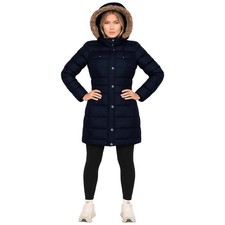 Enzo Womens Parka Jacket Ladies Winter Warm Faux Fur Hooded Coat