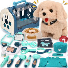 22Pcs Dog Toys for Kids Doctor Kit, Walking Barking Electronic Interactive Stuff
