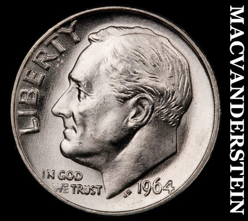 1964 Silver Roosevelt Dime-Choice Gem Brilliant Unc No Reserve #G7540