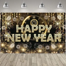 Extra Large Happy New Year Fabric Sign Banner