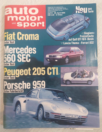 automotorsport 9/86: PORSCHE 959 + PEUGEOT 205 + MERCEDES 560 SEC + TRESER-AUDI