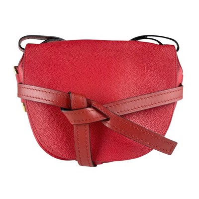Auth LOEWE Gate Small Shoulder Bag Red Leather - z8668