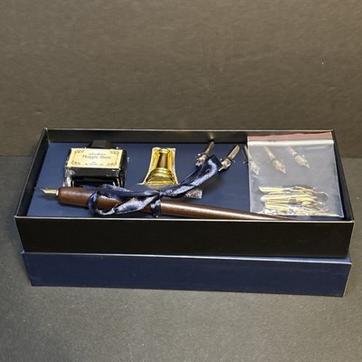 The Writing Collection Calligraphy Pen Set with Extra Nibs and Ink Bottle - VGC