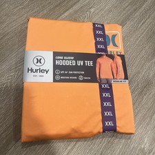 Hurley Men's Sunny Side Hybrid Stretch Hooded UV T-Shirt Size XXL Orange