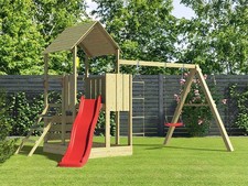 Spielturm Klettergerüst Kletterturm Spielplatz mit Schaukel OHNE RUTSCHE