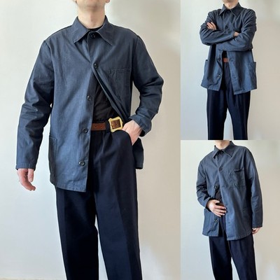 Soviet Union USSR vintage faded blue selvedge work chore jacket