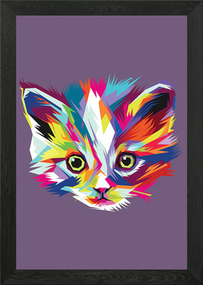Tier Katze niedlich Wpap gerahmtes Wandbild Poster Leinwanddruck Bild