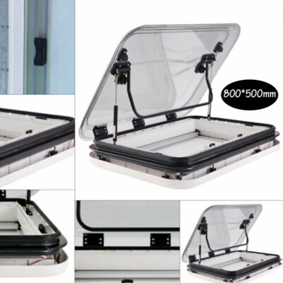 800mm*500mm RV Roof Window Hatch Caravan Trailer Skylight Vent Hatch & Light