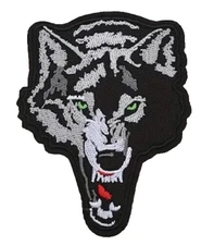 WOLF - HOWLING - GROWLING - BIKER MOTORCYCLE PATCH - Embroidered Iron-On Patch