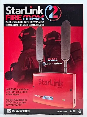 NAPCO StarLink Dual SIM/Dual 5G Commercial Fire Alarm LTE-M Communicator SLE-MAX2-FIRE