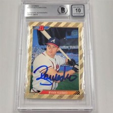 Ryan Klesko signed 1992 Bowman Foil Rookie #623 RC card Braves BAS 10 auto