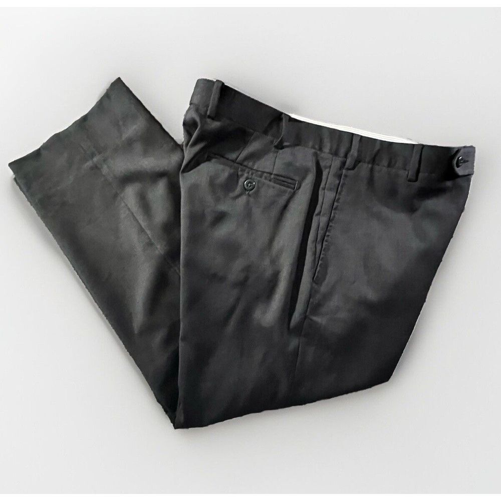 Zanella Todd Solid Charcoal Gray Flat Front Wool … - image 4