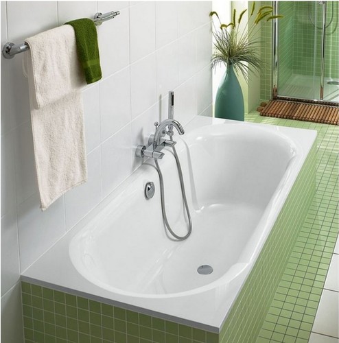 Quaryl Badewanne 170x75 Duo Wanne Einbauwanne Rechteckwanne Mittelablauf weiß - Bild 3 von 5