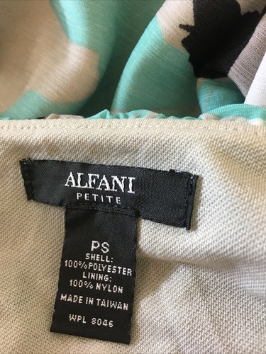 Alfani Petite Small Women's Aqua OMB Leaves Blouse Originally $69 - Picture 6 of 6