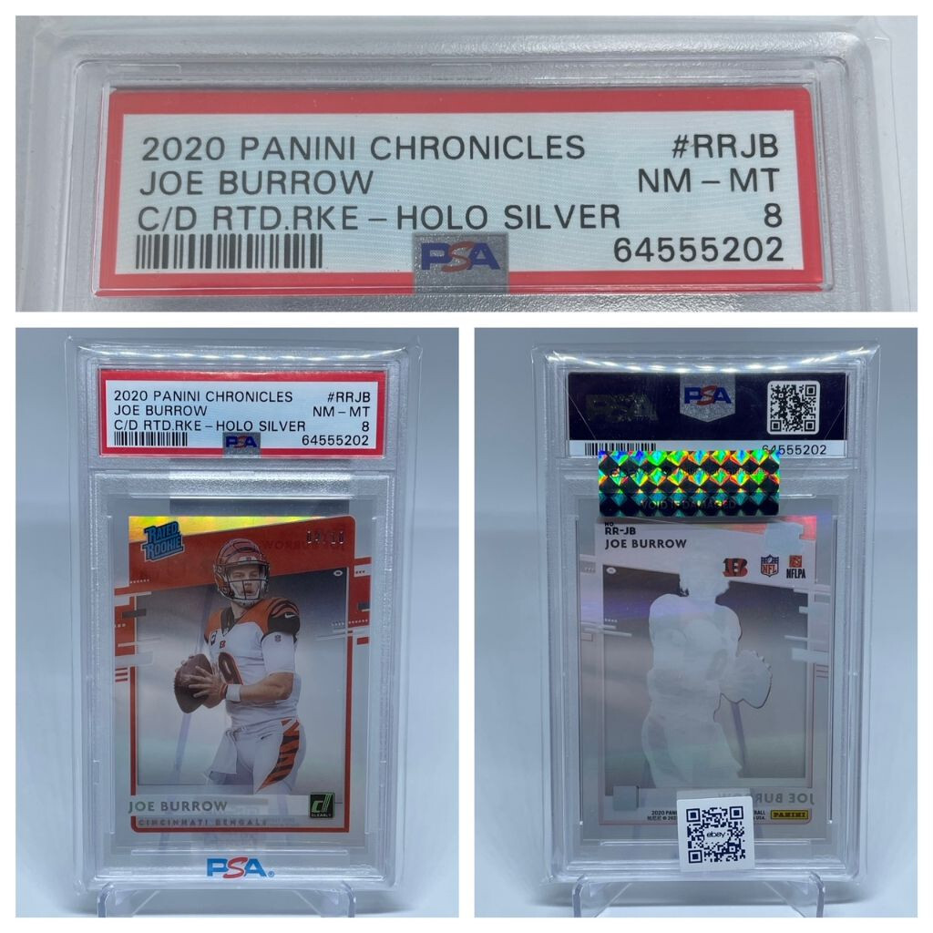 Joe Burrow Panini Chronicles Clearly Donruss Rated Rookies #RRJB Holo Silver